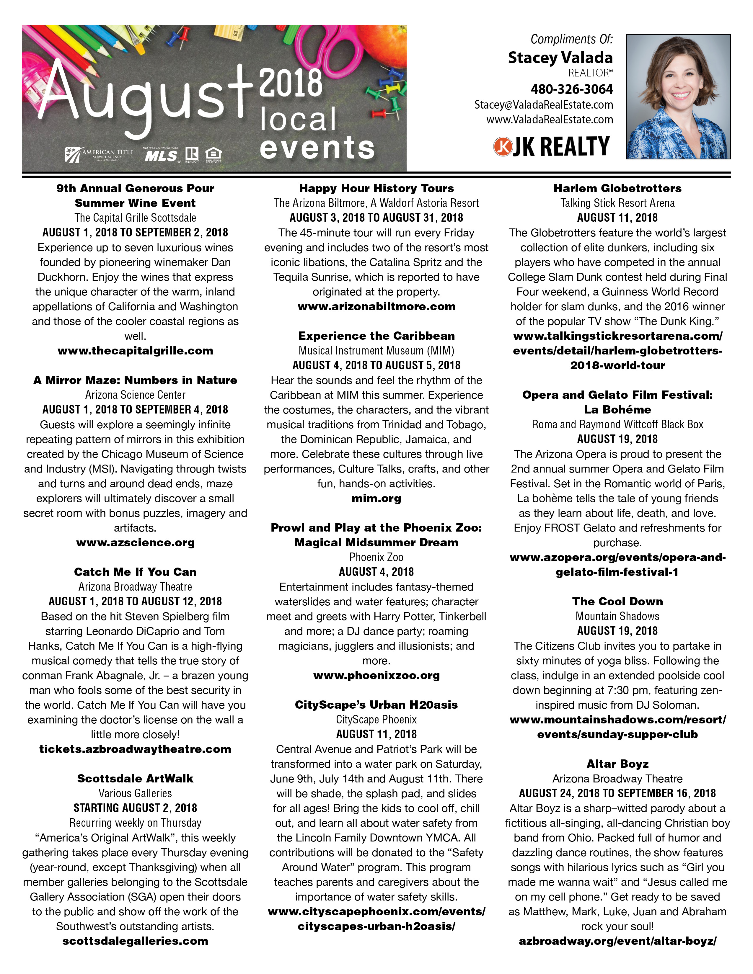 AUG 2018 GILBERT AREA EVENTS